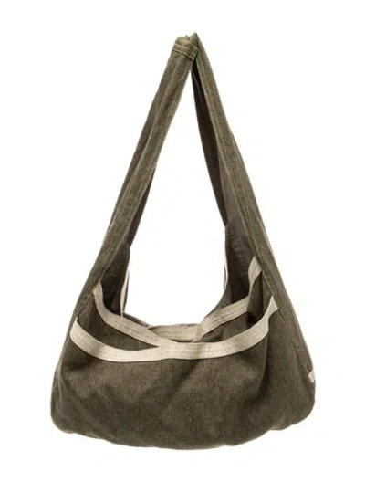 Pre-owned Sc103 Canvas Hobo In Green