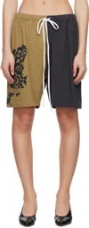 Sc103 Khaki & Gray Gift Shorts In Bale