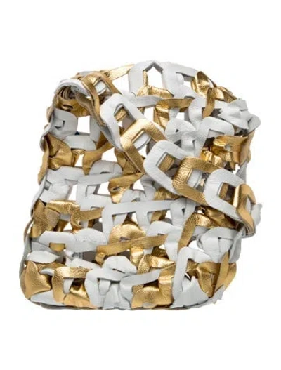 Pre-owned Sc103 Leather Hobo In Metallic/silver
