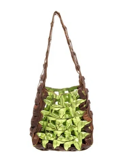 Pre-owned Sc103 Leather Shoulder Bag In Green