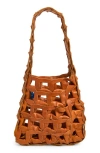 Sc103 Links Leather Shoulder Bag In Orange
