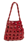 Sc103 Links Leather Shoulder Bag In Red