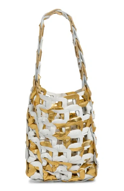 Sc103 Medium Links Leather Tote In Multi