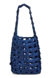 Sc103 Medium Links Leather Tote In Blue