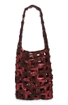 Sc103 Medium Links Leather Tote In Burgundy