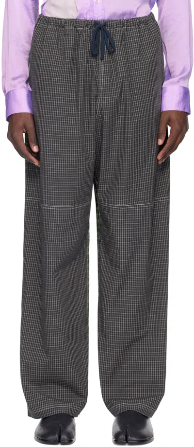 Sc103 Multicolor Check Trousers In Earth