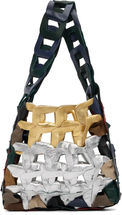 Sc103 Multicolor Links Bag In Gold