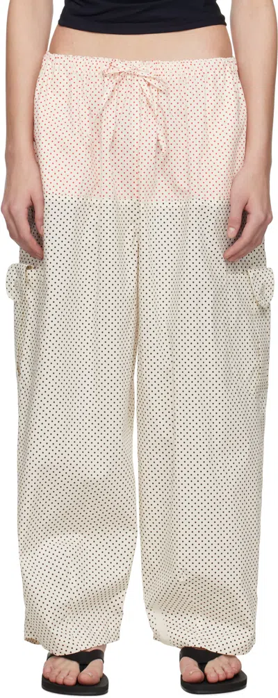 Sc103 Off-white Margin Trousers In Dot Grid