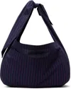 Sc103 Purple & Navy Cocoon Sac Tote In Arcade