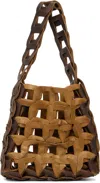 Sc103 Tan & Brown Links Bag In Rind