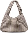 Sc103 Taupe & Off-white Cocoon Sac Tote In Net
