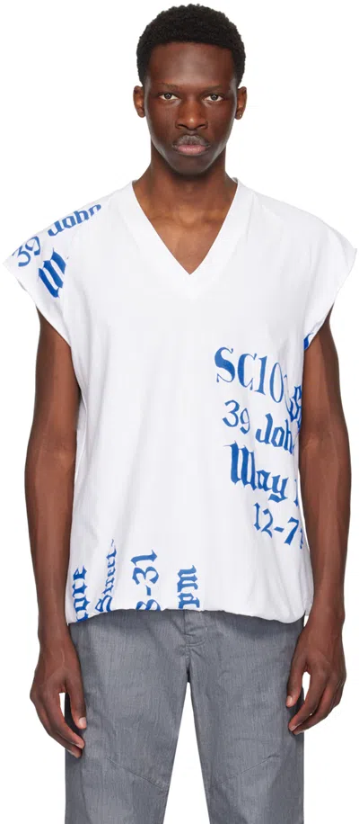 Sc103 White Printed T-shirt In Loot