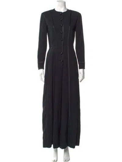 Pre-owned Scaasi Boutique Crew Neck Jumpsuit In Black