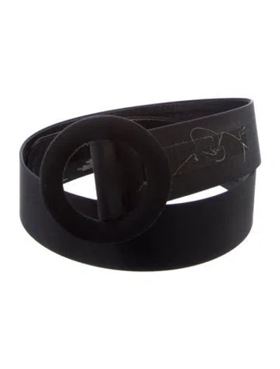 Pre-owned Scaasi Boutique Satin Waist Belt In Black