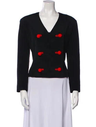 Pre-owned Scaasi Boutique Silk Jacket In Black