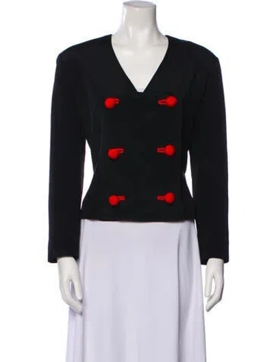 Pre-owned Scaasi Boutique Silk Jacket In Black