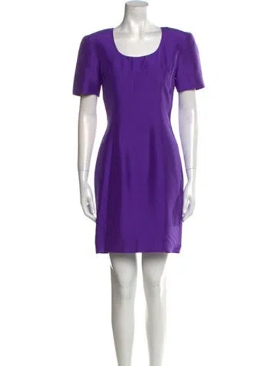 Pre-owned Scaasi Boutique Silk Mini Dress In Purple