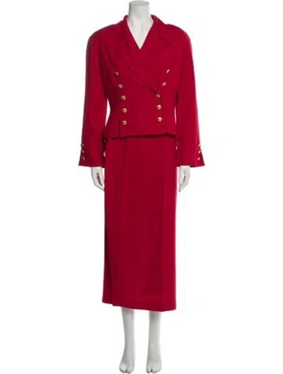 Pre-owned Scaasi Boutique Skirt Suit In Red