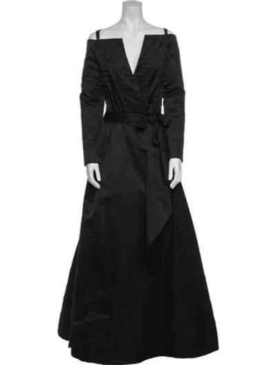 Pre-owned Scaasi Boutique Vintage Long Dress In Black