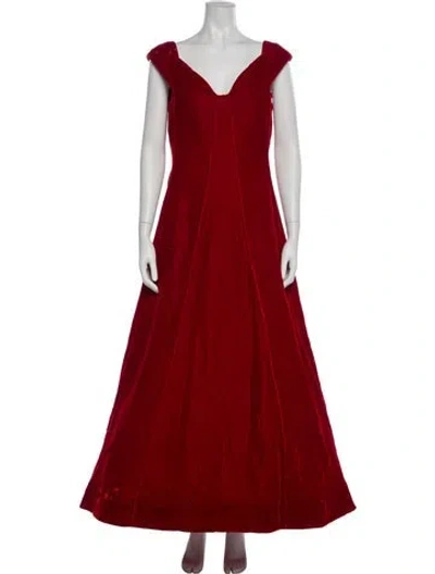 Pre-owned Scaasi Boutique Vintage Long Dress In Red