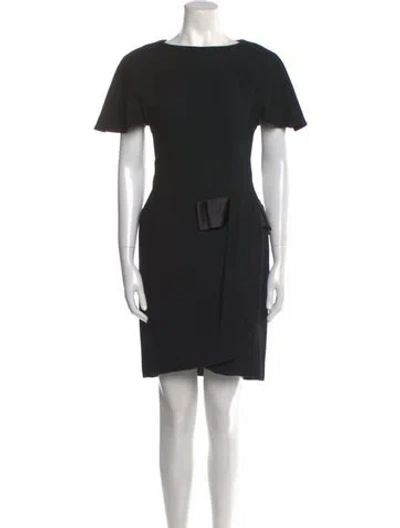 Pre-owned Scaasi Boutique Vintage Mini Dress In Black