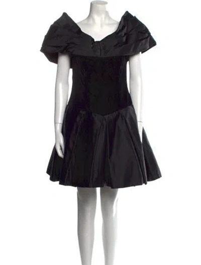 Pre-owned Scaasi Boutique Vintage Mini Dress In Black