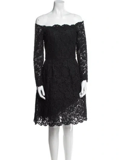 Pre-owned Scaasi Boutique Vintage Mini Dress In Black