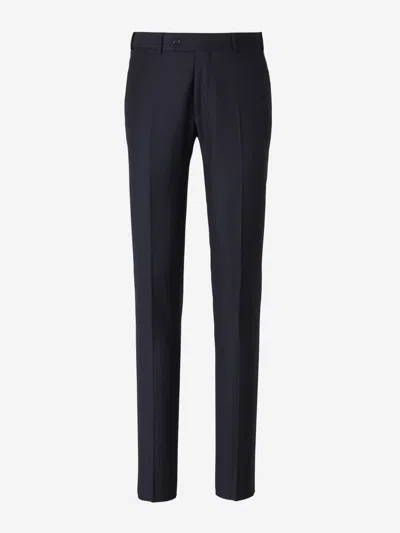 Scabal® Scabal Formal Wool Trousers In Blue