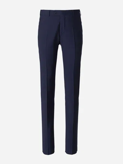 Scabal® Scabal Formal Wool Trousers In Blue