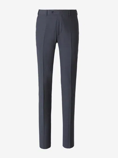Scabal® Scabal Formal Wool Trousers In Blue