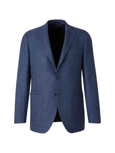 Scabal® Kenton Single-breasted Jacket In Blue