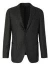 Scabal® Lapel Button Straight Cut Blazer In Gray