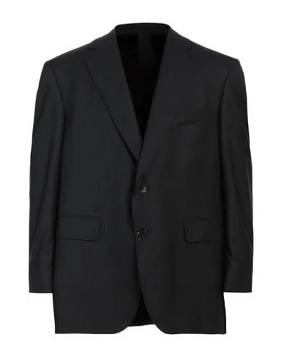 Scabal® Scabal Man Suit Jacket Black Size 50 Virgin Wool In Grey