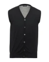 Scabal® Scabal Man Cardigan Black Size 42 Merino Wool, Silk, Cashmere In Black