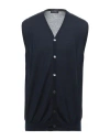 Scabal® Scabal Man Cardigan Black Size 42 Merino Wool, Silk, Cashmere In Blue