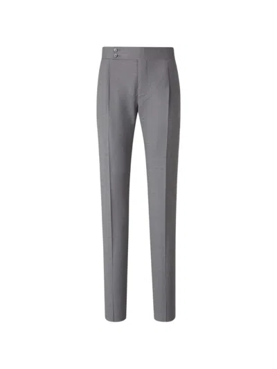 Scabal® Pleated Side-adjuster Trousers In Gray