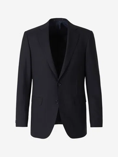 Scabal® Scabal Straight Wool Blazer In Black