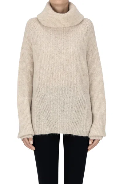 Scaglione Alpaca-blend Turtlenck Pullover In Neutral