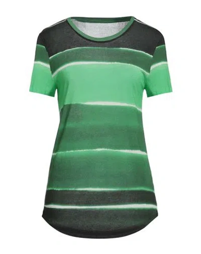 Scaglione City Woman T-shirt Light Green Size 2 Viscose, Linen