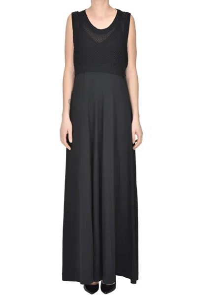Scaglione Cotton Long Dress In Black