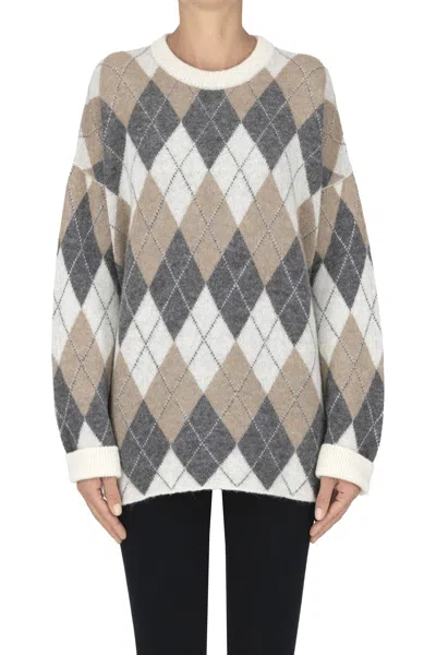 Scaglione Diamond Patterned Pullover. In Multi