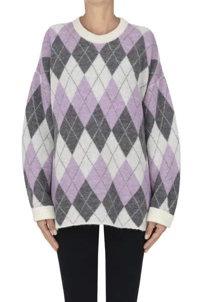 Scaglione Diamond Patterned Pullover In Multi