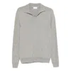 Scaglione Long-sleeved Polo Shirt In Gray