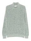 Scaglione Green Wool And Alpaca Turtleneck Sweater In Gray
