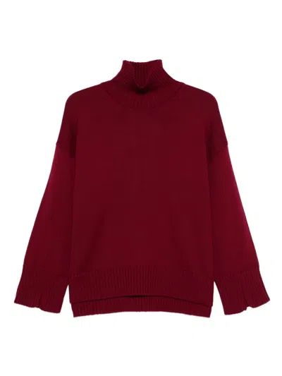 Scaglione High-neck Merino Sweater In Red
