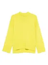 Scaglione High-neck Merino Sweater In Yellow
