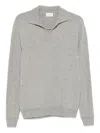 Scaglione Long-sleeved Polo Shirt In Gray