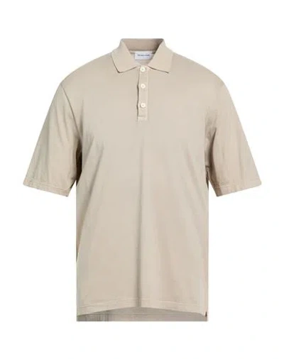 Scaglione Man Polo Shirt Beige Size Xl Cotton In Brown