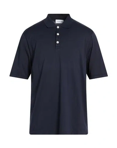 Scaglione Man Polo Shirt Navy Size Xxl Cotton In Blue