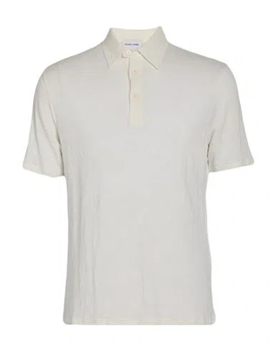 Scaglione Man Polo Shirt White Size Xl Linen, Elastane